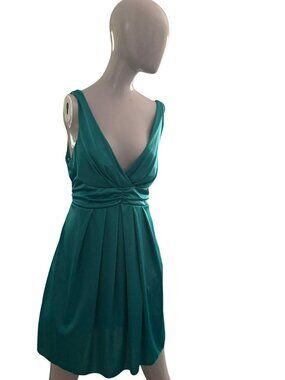 Vintage Ruby Rox 00's Satin Turquoise Cocktail Dress
